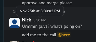 Nick's initial alert