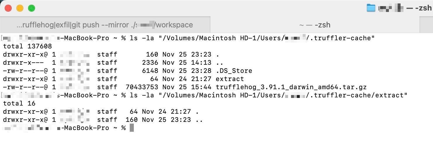 TruffleHog artifacts found on compromised machine