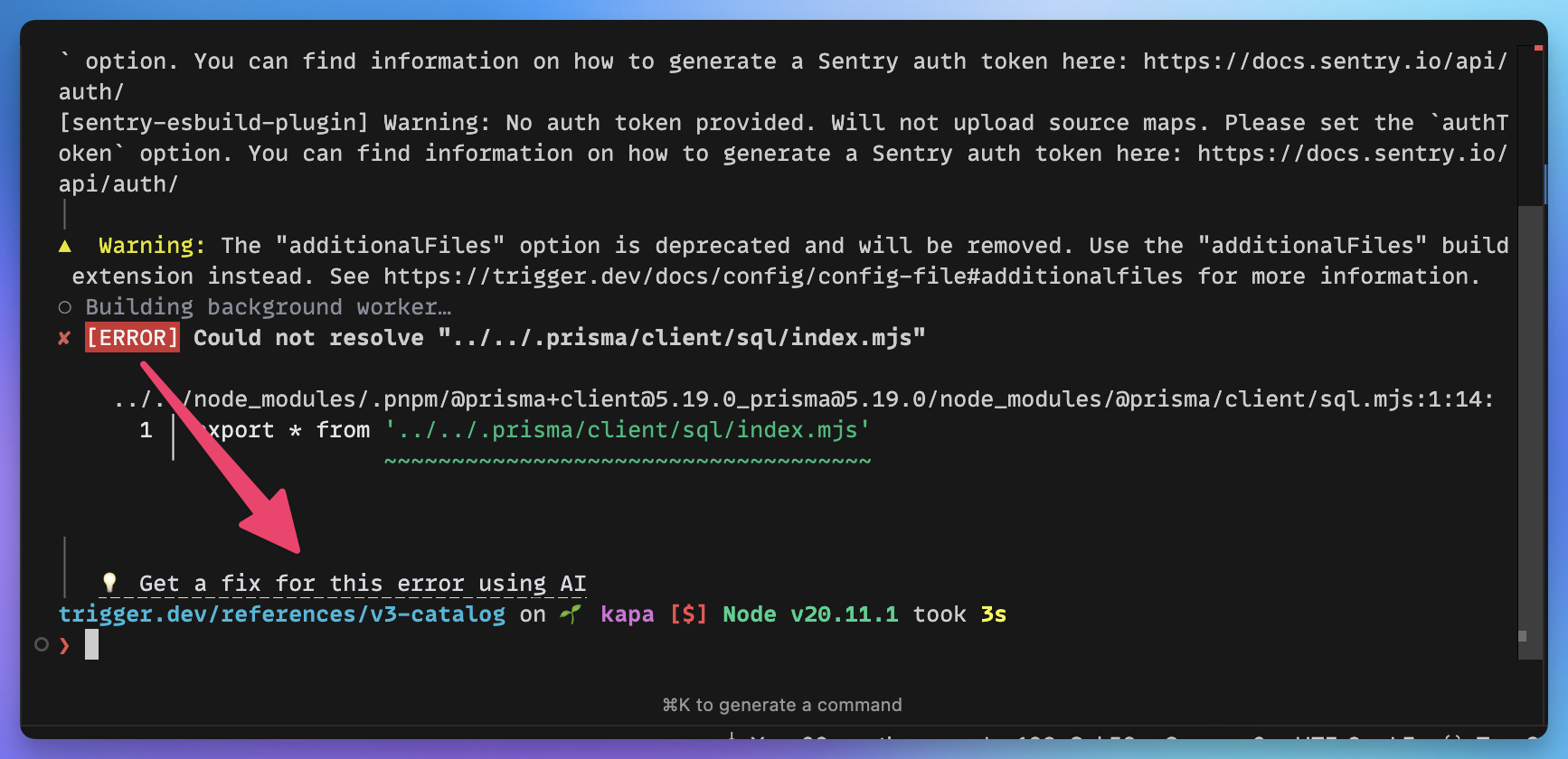 AI help in the CLI