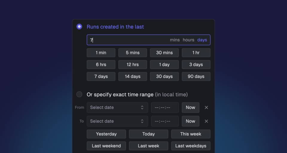 Improved date and time filtering