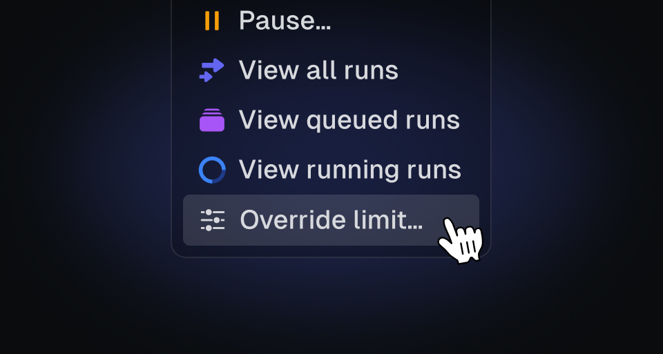 Override concurrency limits