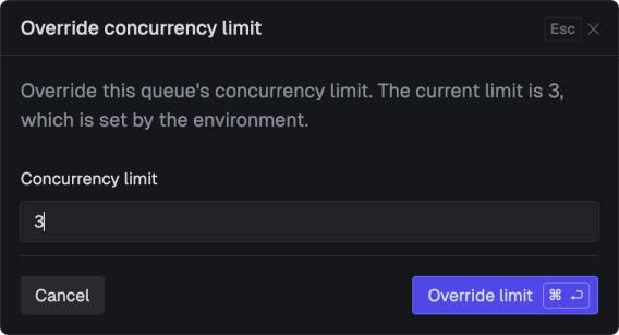 Override concurrency limits
