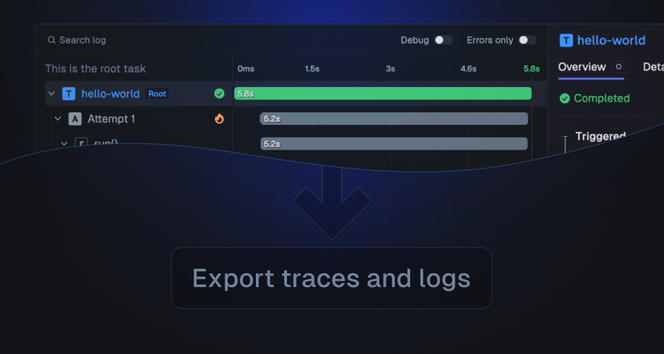 Export traces and logs to external services