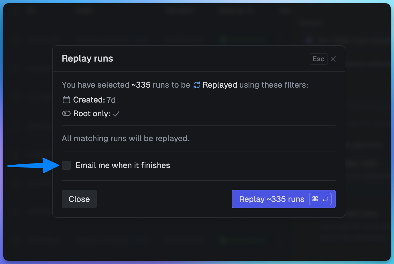 Bulk actions button