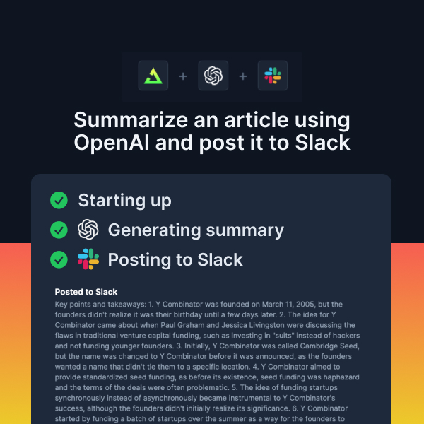 Summarize a block of text using OpenAI