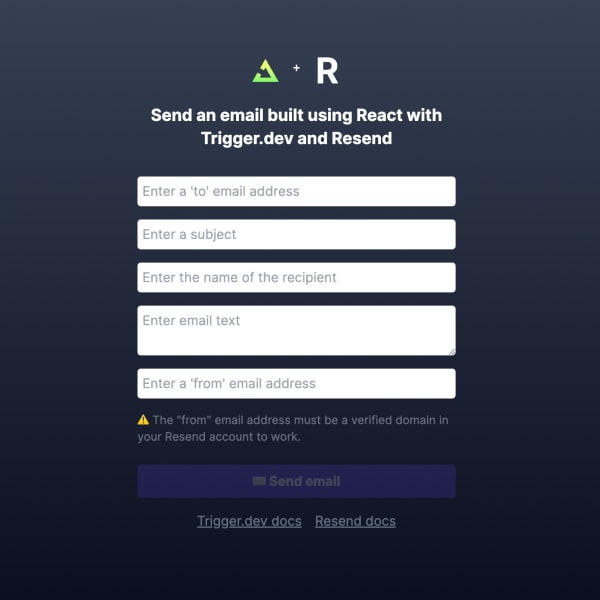 Send an email with Resend when a form is submitted